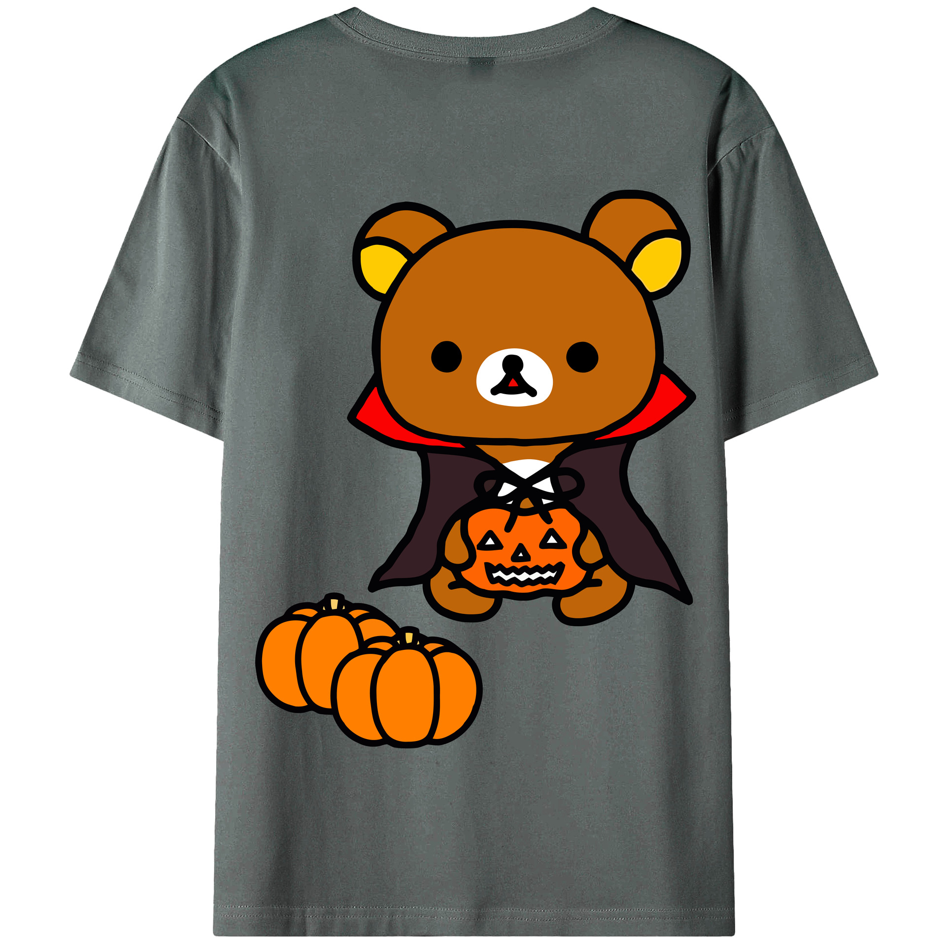 （画像用） リラックマ リラックマ キイロイトリ Rilakkuma Korilakkuma Kiiroitori 綿100％半袖Tシャツ（背面プリント）